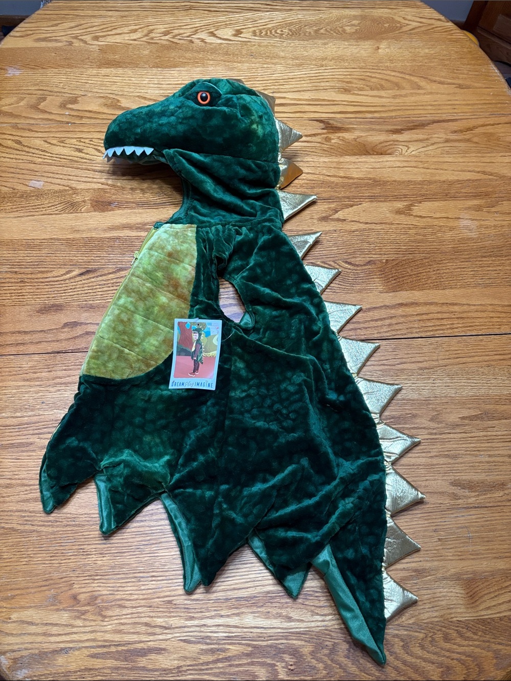 NWT Kids Green Dinosaur Hooded Costume